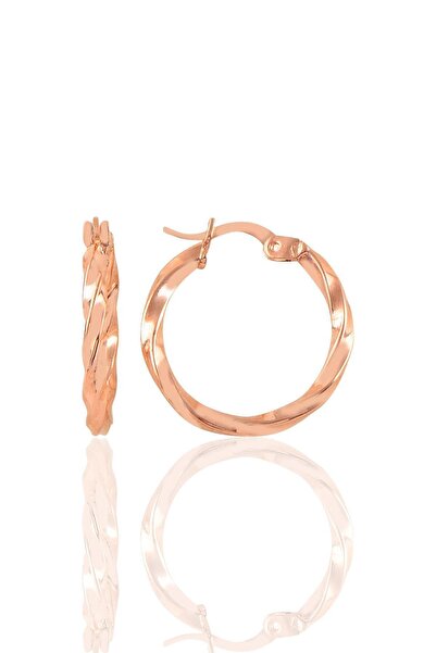 Söğütlü Silver Gümüş Rose Şarnel Burgu Küpe Sgtl11149rose