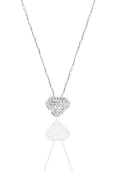 Söğütlü Silver Gümüş Rodyumlu Zirkon Taşlı Elmas Figür Kolye Sgtl10377elmas