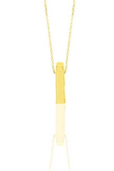 Söğütlü Silver Gümüş Altın Yaldızlı Üç Boyutlu Minimal I Harf Kolye Sgtl11180-ı