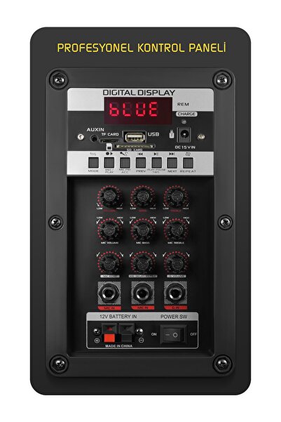 POWERWAY Şarjlı Çift Mikrofonlu Hoparlör Karaoke Sistemi Taşınabilir Amfi Büyük MT70 Bluetooth Hoparlör