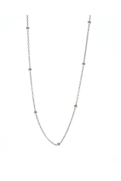 Söğütlü Silver Gümüş 45 Cm Rodyumlu Top Top Zincir Sgtl8727