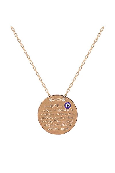 Söğütlü Silver 925 Ayar Gümüş Rose Ayetel Kursi Yazılı Kolye SGTL2713