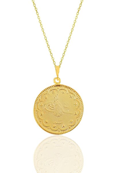 Söğütlü Silver Gümüş Altın Yaldızlı Osmanlı Tuğralı Kolye Sgtl10921gold