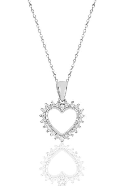 Söğütlü Silver Gümüş Rodyumlu Zirkon Taşlı Kalp Kolye. Sgtl11617kolye