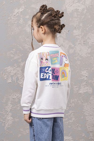 DMB BOYS & GIRLS Çarek Kids- Girl's College Cardigan - Unhardered Back Printed Girl's College Cardigan