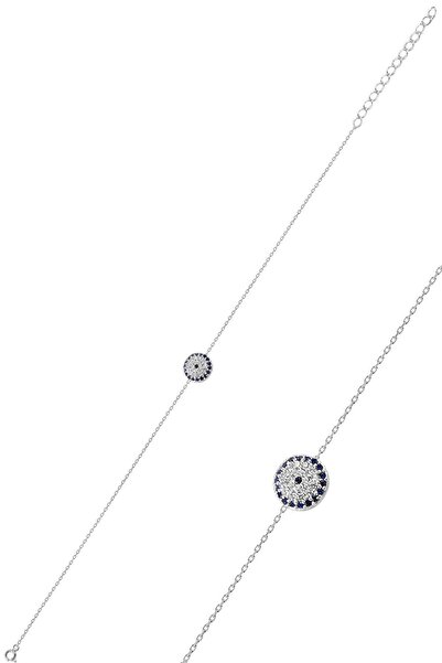 Söğütlü Silver Gümüş Rodyumlu Nazar Modeli Bileklik Sgtl10281nzr