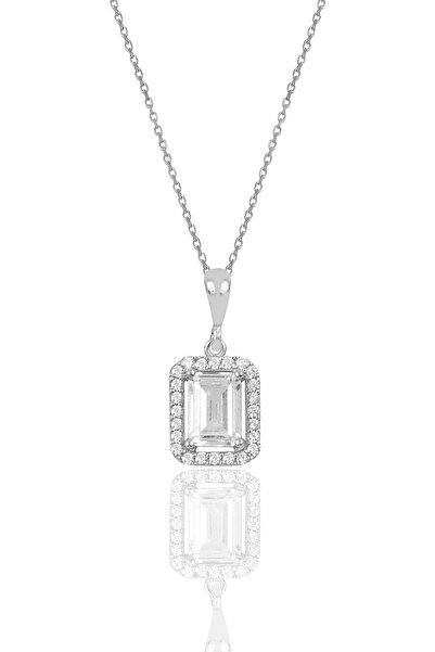 Söğütlü Silver Gümüş Baget Taşlı Kolye Sgtl10058Rodaj