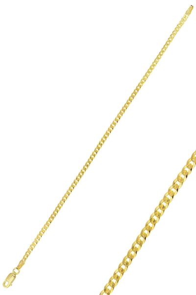 Söğütlü Silver Gümüş Altın Yaldızlı Italyan Gurmet Zincir Bileklik Sgtl11625gold