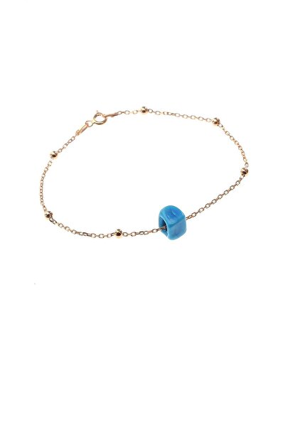 Söğütlü Silver Kadın Gümüş Turkuaz Taşlı Top Top Bileklik SGTL8518