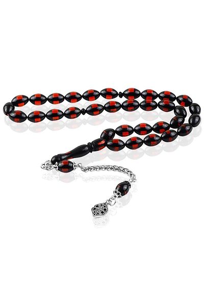 Söğütlü Silver Powder Amber Prayer Beads