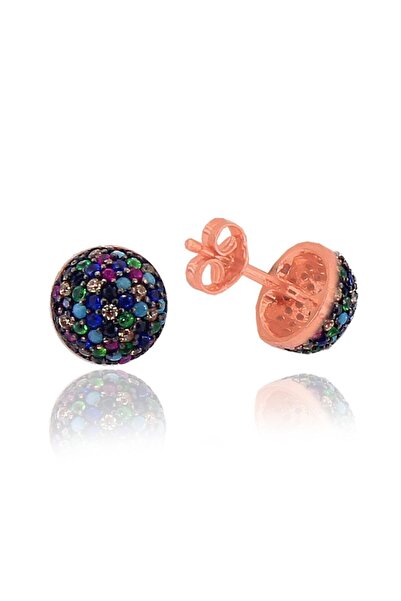 Söğütlü Silver Renkli Taşlı Yarım Top Küpe Sgtl3126