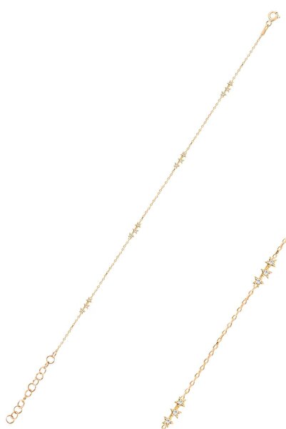 Söğütlü Silver Gümüş rose zirkon taşlı kayan yıldız bileklik SGTL12503ROSE