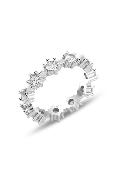 Söğütlü Silver Gümüş rodyumlu zirkon taşlı pırlanta modeli sıra yıldızı tamtu...