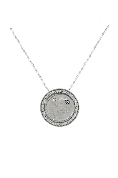 Söğütlü Silver Kadın Zirkon Taşlı Rodyumlu Ayetelkürsü Plaka SGTL1709