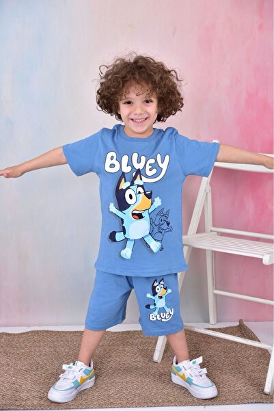 LİLLYPİCCA BĂIAȚI COSUM COMBINAT CU IMPRIMARE BLUE CHARACTER CU PANTOR SORRT