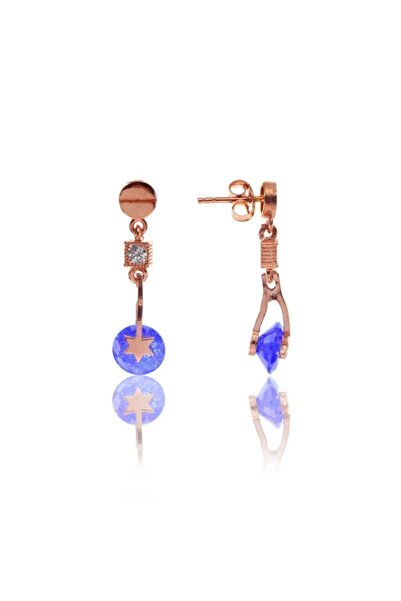 Söğütlü Silver Kristalize Taşlı Yıldız Küpe Sgtl7669