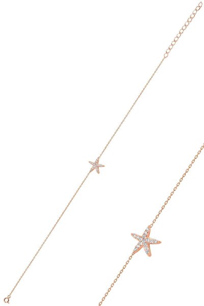 Söğütlü Silver Gümüş Rose Zirkon Taşlı Deniz Yıldızı Bileklik Sgtl10280dnzylz