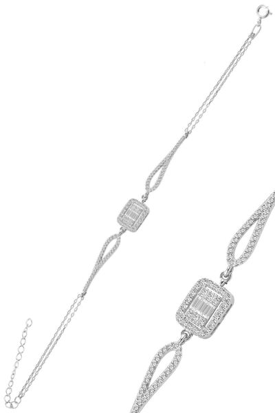 Söğütlü Silver Gümüş Rodyumlu Baget Taşlı Dörtlü Set Sgtl10954