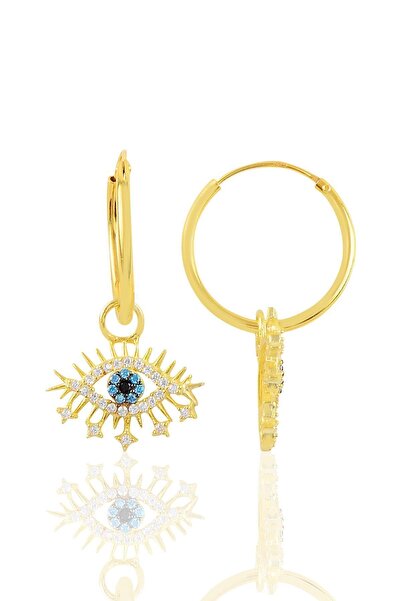 Söğütlü Silver Gümüş Altın Yaldızlı Lareyn Halka Küpe. Sgtl10867gold