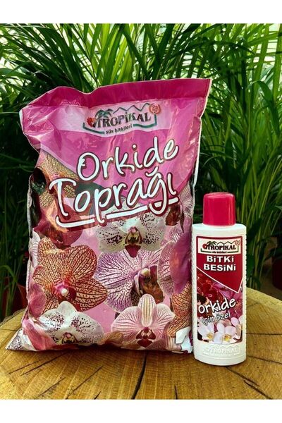 TROPİKAL Orkide Toprağı 3 Lt + Orkide Çiçek Açtıran Bitki Besini 225 Ml