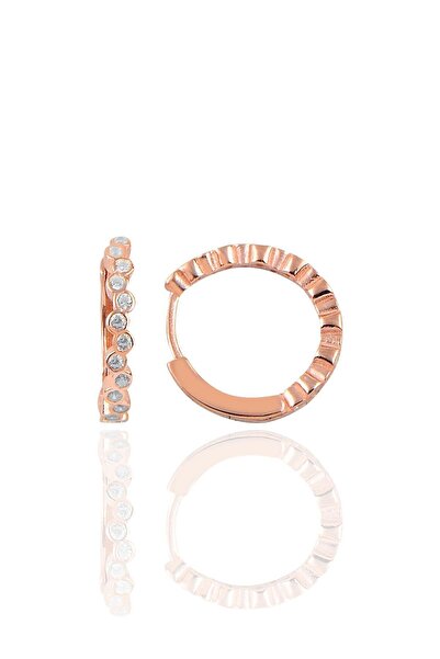 Söğütlü Silver Gümüş Rose 17 Mm Sıra Taşlı Halka Küpe Sgtl10188byz