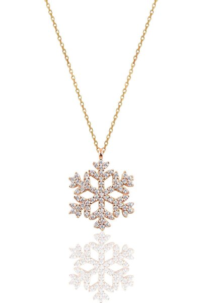 Söğütlü Silver Gümüş Rose Gümüş Kar Tanesi Kolye Sgtl10713rose