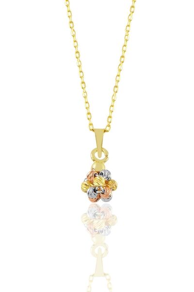 Söğütlü Silver Rodaj Ve Rose Renkli Dorissa Dorica Top Kolye