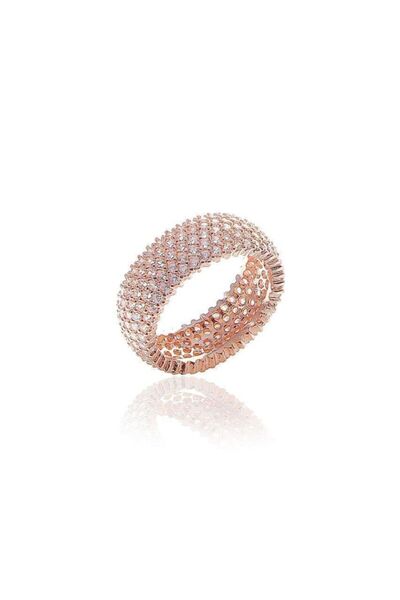 Söğütlü Silver Tamtur Beş Sıralı Zirkon Taşlı Rose Yüzük Sgtl5731