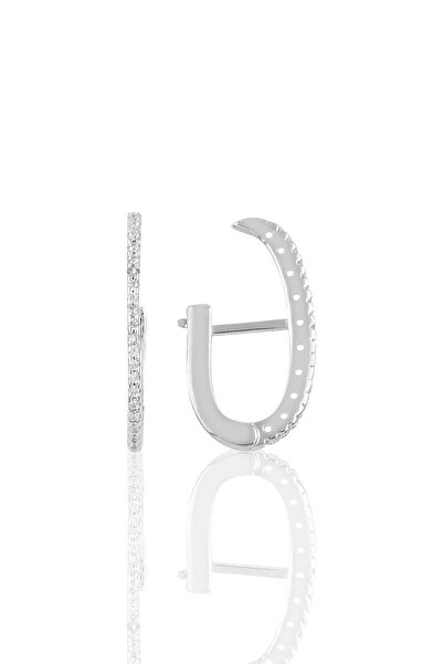 Söğütlü Silver Gümüş Rodyumlu Zirkon Taşlı Style J Modeli Küpe Sgtl10198rdj