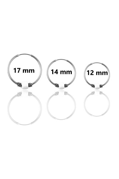 Söğütlü Silver Gümüş Beyaz Taşlı Üç Boydan Oluşan Halka Küpeler Sgtl11167rodaj