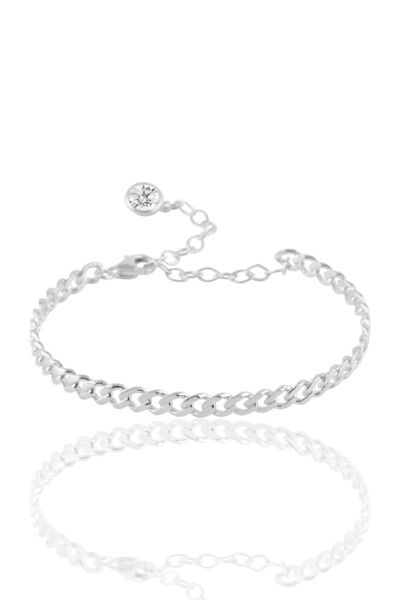 Söğütlü Silver Gümüş Zincir Modeli Rodyumlu Bilezik SGTL10026RODAJ