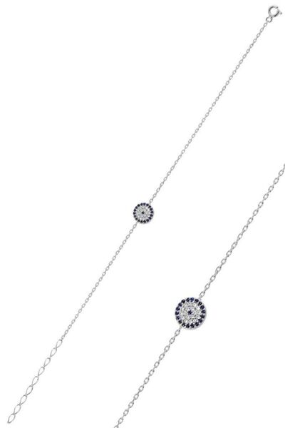Söğütlü Silver Kadın Beyaz Gümüş Nazarlı Bileklik Sgtl10831rodaj