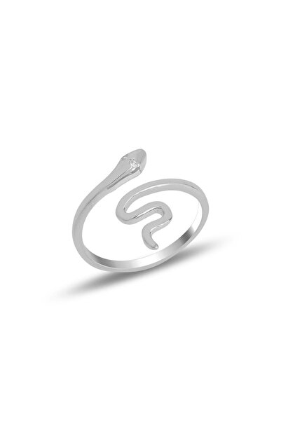Söğütlü Silver Gümüş Rodyumlu Ayarlamalı Yılan Yüzük Sgtl11686rodaj