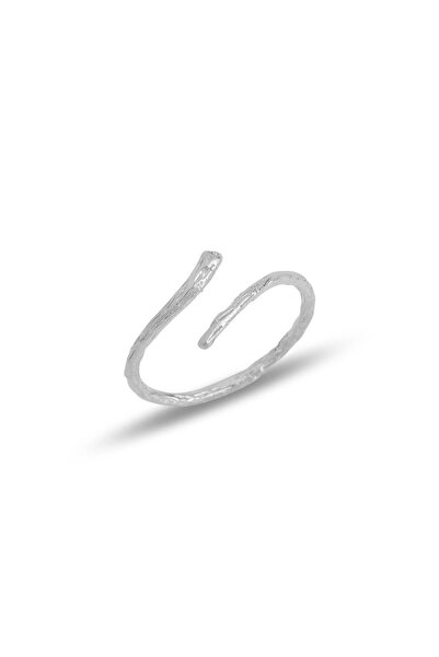 Söğütlü Silver Gümüş Rodyumlu Üstten Ayarlamalı Ince Yüzük Sgtl11689rodaj