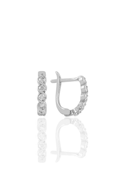 Söğütlü Silver Gümüş Rodyumlu Zirkon Taşlı Örgü Modeli J Küpe Sgtl11220rodaj