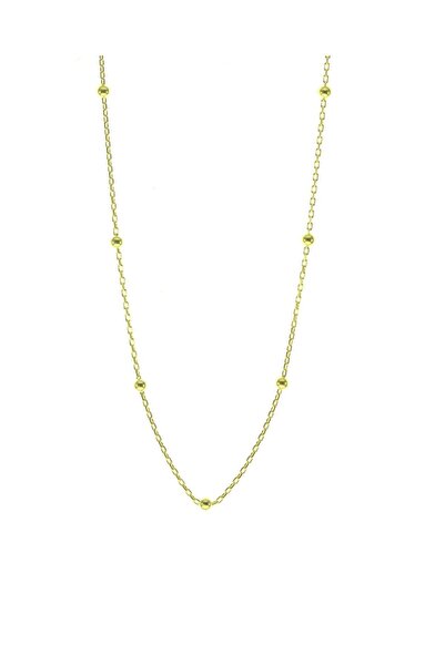 Söğütlü Silver Gümüş 45 cm Altın Yaldızlı Top Top Zincir