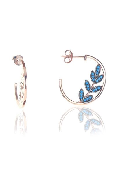 Söğütlü Silver Kadın Yaprak Modeli Halka Küpe SGTL8223