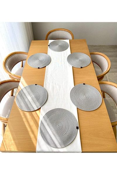 harev home collection 6 Pieces Wicker Plate / American Service Lux Presentation Plate Mat 32 cm