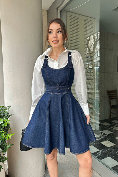 Seda Yalçın Atelier Blue Design Tie Detail Denim Dress
