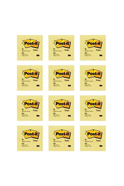 3M Post-it Basic Notes Yapışkanlı Not Kağıdı Sarı 12 Paket Set 76x76 Mm