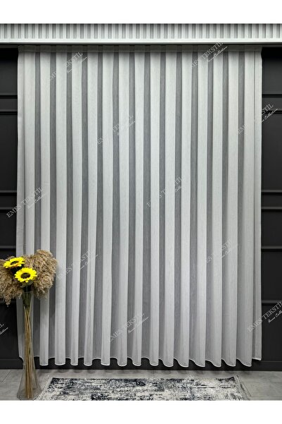 Emes Düz Tül,sık pileli,1*3,pile,desensiz,şık,zarif,salon,tülü,zambak