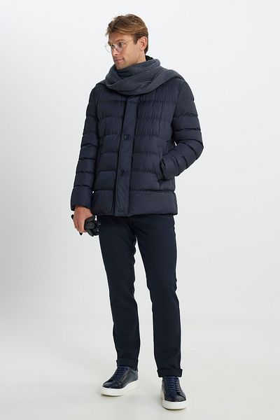 AC&Co / Altınyıldız Classics Ανδρικό πουπουλένιο παλτό Navy Blue - Σταντ γιακάς, Πλαϊνές τσέπες, Standard Fit