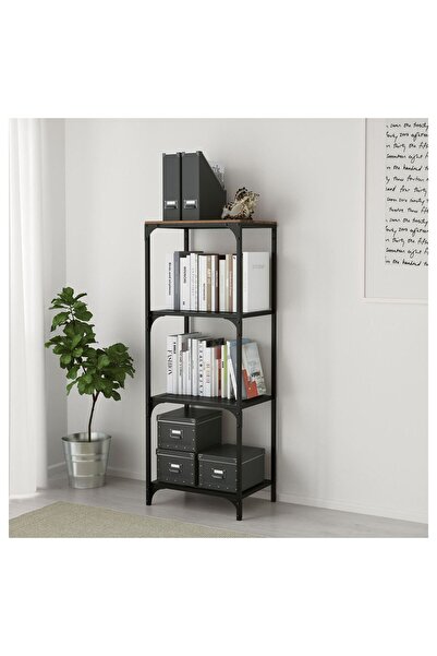 IKEA açık raf ünitesi, siyah, 50x136 cm Genişlik: 51 cm Derinlik: 36 cm Yükseklik: 136 cm