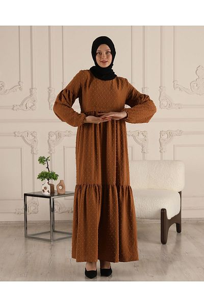 fistan Princess Sleeve Hijab DRESS Φόρεμα προσευχής Φόρεμα μαμάς Φόρεμα Hijab με μοτίβο Pom Pom