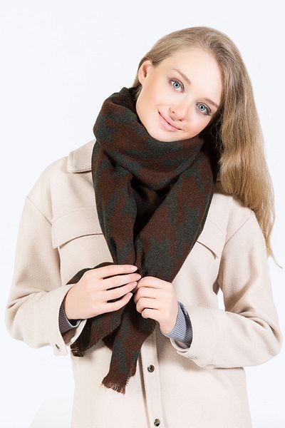 POSUSS Piyedepul Patterned Acrylic Women's Shawl 70x180 Cm- Brown - Ps2108