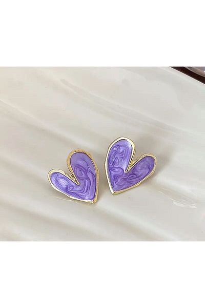 MEECY Purple Heart Earrings