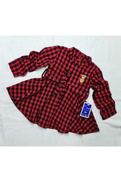 MAXI DRY Rochie pentru fetiță cu model în carouri - țesătură pentru lemne, 2-5 ani