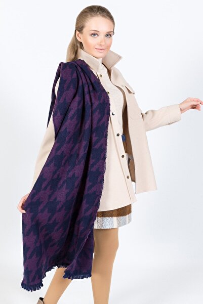 POSUSS Piyedepul Desenli Akrilik Kadın Şal 68x190 Cm. - Mor - Ps2134