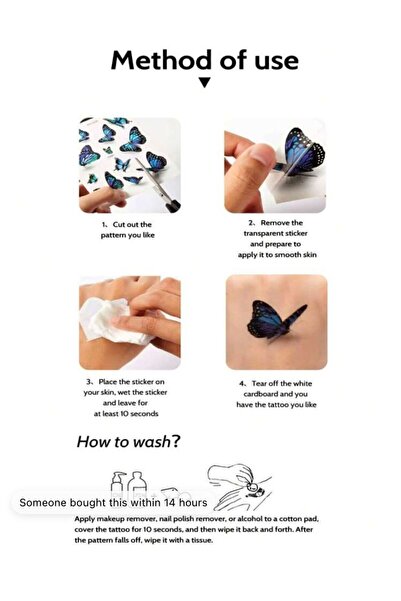 miatamer Kahverengi Kaş Geçici Dövme Çıkartmaları