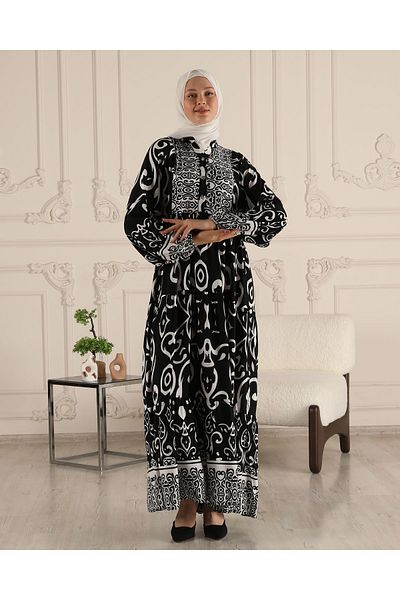 fistan Alaçatı Φόρεμα Hijab Φόρεμα Καλοκαιρινό Φόρεμα Σάλι Φόρεμα Φόρεμα με μοτίβο νερού